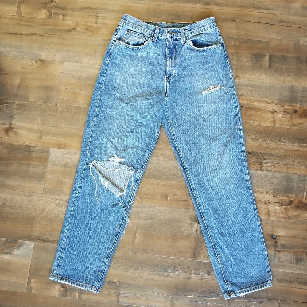 Carmar Distressed High Waist Mom Jean Boyfriend Jean